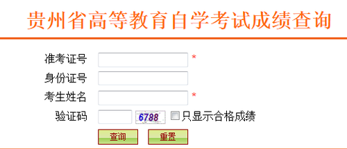 2019年4月贵州自考成绩查询入口