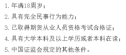 期货投资分析科目报考条件